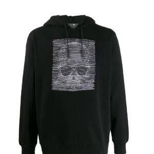 Hydrogen 3D skull Black Graphic Hoodie NWT P2P 21" Italian Lux🩶 Med Women $500